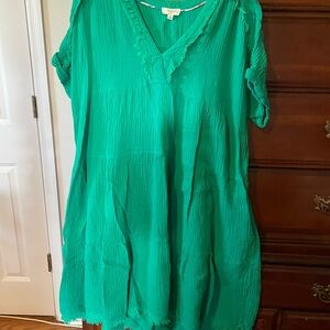 Green V-Neck Women's Top Umgee m